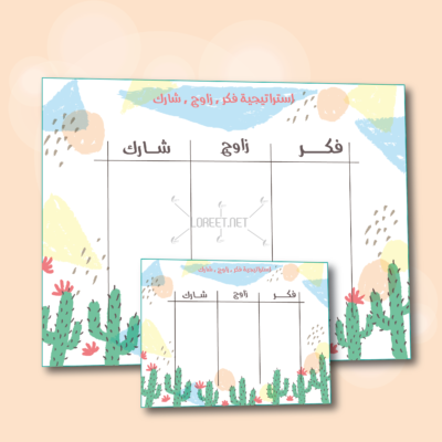استراتيجيات تعلم نشط - حقيبة التعلم النشط - استراتيجية فكر وزاوج وشارك - تعلم نشط - لوريت - استراتيجيات